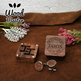 Personalized Wooden Cufflinks - Groomsmen Gift