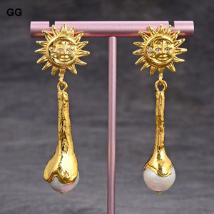 Keshi Pearl Yellow Plated Earrings For Women
