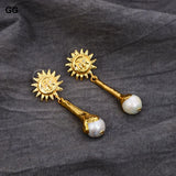 Keshi Pearl Yellow Plated Earrings For Women