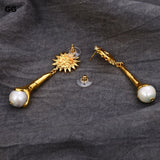Keshi Pearl Yellow Plated Earrings For Women
