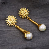 Keshi Pearl Yellow Plated Earrings For Women