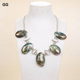 GuaiGuai 20mm Biwa Pearl Paua Abalone Shell Necklace