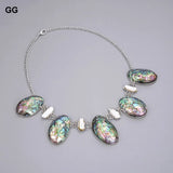 GuaiGuai 20mm Biwa Pearl Paua Abalone Shell Necklace