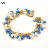 GuaiGuai Jewelry Rice Pearl Enamel Chain Bracelet for Women