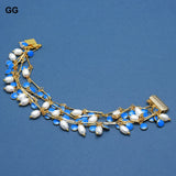 GuaiGuai Jewelry Rice Pearl Enamel Chain Bracelet for Women