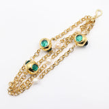GuaiGuai 4 Strand Natural Pearl Green Crystal Chain Bracelet
