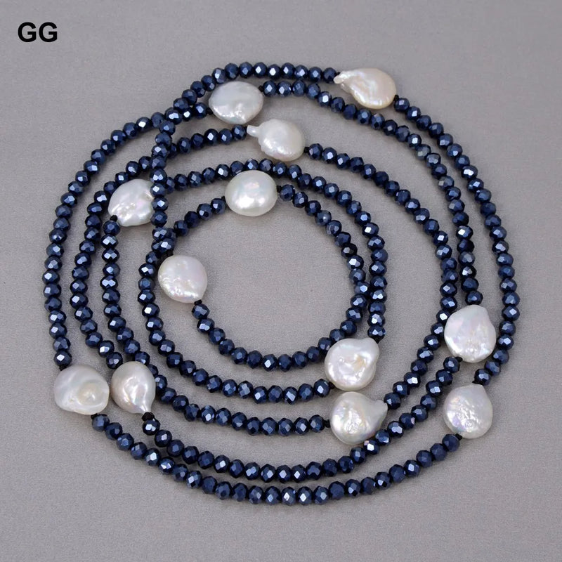 GuaiGuai 48'' Freshwater Keshi Pearl Long Necklace