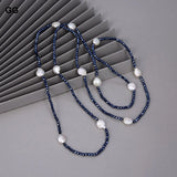 GuaiGuai 48'' Freshwater Keshi Pearl Long Necklace