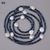GuaiGuai 48'' Freshwater Keshi Pearl Long Necklace