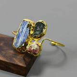 GuaiGuai Kyanite Bangle Tourmaline Cuff, Lady Party Jewelry