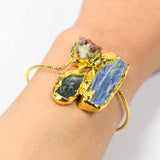 GuaiGuai Kyanite Bangle Tourmaline Cuff, Lady Party Jewelry