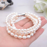 GuaiGuai Jewelry 4-Strand Pearl Bracelet for Women