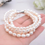 GuaiGuai Jewelry 4-Strand Pearl Bracelet for Women