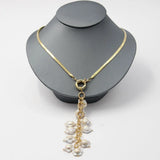 Cultured Rose Flower Freshwater Pearl Pendant Choker Necklace