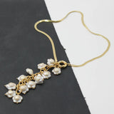 Cultured Rose Flower Freshwater Pearl Pendant Choker Necklace