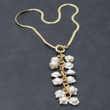 Cultured Rose Flower Freshwater Pearl Pendant Choker Necklace