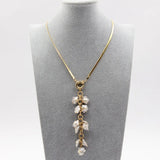 Cultured Rose Flower Freshwater Pearl Pendant Choker Necklace