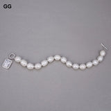 Freshwater Gray Pink Pearl Bracelet Cz Pave Toggle Clasp Girl Gift