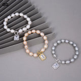 Freshwater Gray Pink Pearl Bracelet Cz Pave Toggle Clasp Girl Gift
