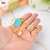 Natural Cultured Biwa Pearl Turquoise Bangle Bracelet