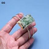 Green Grenadine Quartzs Plated Bangle Green Rutilated Garnet Bracelet