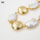Freshwater Keshi Pearl Plated Bracelet