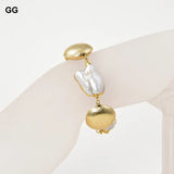 Freshwater Keshi Pearl Plated Bracelet