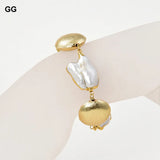 Freshwater Keshi Pearl Plated Bracelet