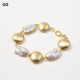 Freshwater Keshi Pearl Plated Bracelet