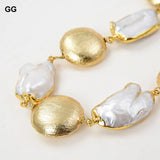 Freshwater Keshi Pearl Plated Bracelet