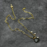 Real Pearl Labradorite Bottle Pendant Necklace For Women