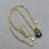 Real Pearl Labradorite Bottle Pendant Necklace For Women