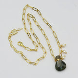 Real Pearl Labradorite Bottle Pendant Necklace For Women