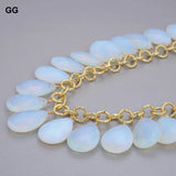 Opal Crystal Water Drop Pendant Necklace for Women