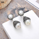 Keshi Pearl Marcasite Earrings