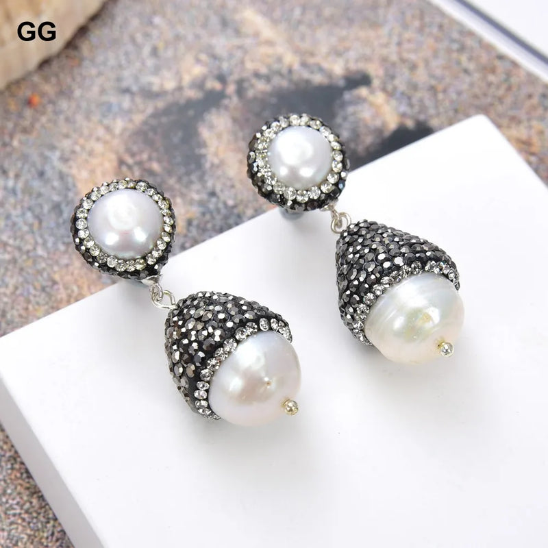 Keshi Pearl Marcasite Earrings