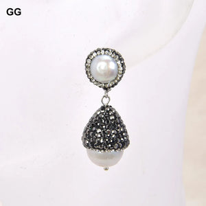 Keshi Pearl Marcasite Earrings