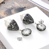 Keshi Pearl Marcasite Earrings
