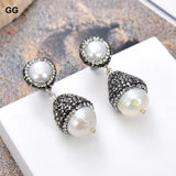 Keshi Pearl Marcasite Earrings