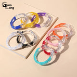 Colorful Acrylic Punk Bangle Bracelet Gothic Charms Jewelry