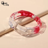 Colorful Acrylic Punk Bangle Bracelet Gothic Charms Jewelry