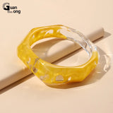 Colorful Acrylic Punk Bangle Bracelet Gothic Charms Jewelry