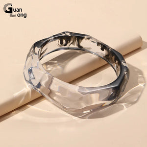 Colorful Acrylic Punk Bangle Bracelet Gothic Charms Jewelry