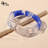 Colorful Acrylic Punk Bangle Bracelet Gothic Charms Jewelry