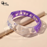 Colorful Acrylic Punk Bangle Bracelet Gothic Charms Jewelry