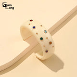 Indian Bangles Bracelet Women Resin Charms Crystal Jewelry