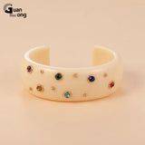 Indian Bangles Bracelet Women Resin Charms Crystal Jewelry