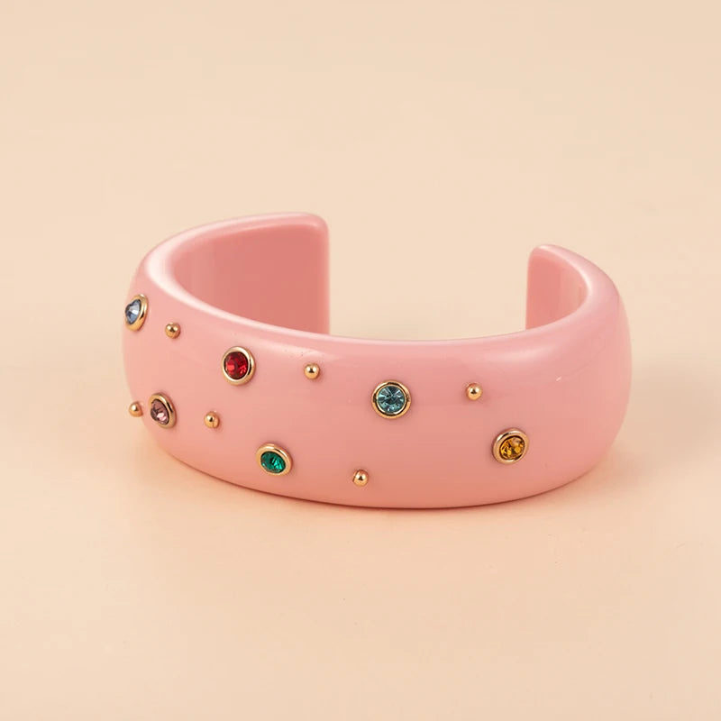 Indian Bangles Bracelet Women Resin Charms Crystal Jewelry