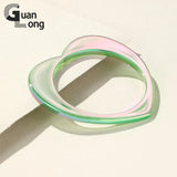 Resin Heart Bangles Multicolor Punk Bracelet For Women