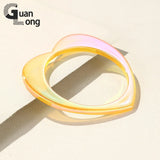 Resin Heart Bangles Multicolor Punk Bracelet For Women